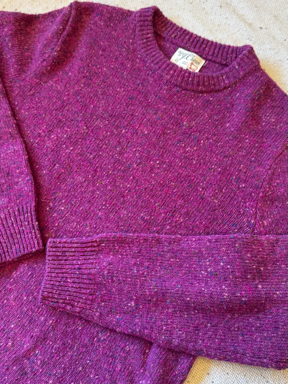 J.Crew Donegal Wool Sweater Women’s M Berry Purple Speckled Crewneck